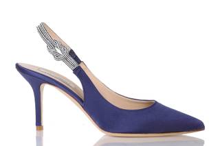 scarpe eleganti da cerimonia con tacco blu