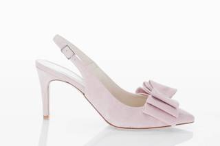 scarpe eleganti da cerimonia con tacco rosa
