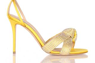 scarpe eleganti da cerimonia con tacco gialle
