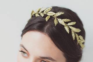 diadema per capelli sposa oro