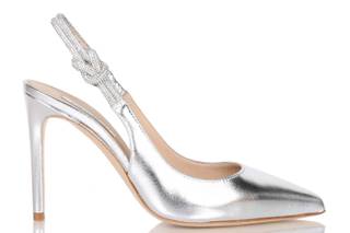 scarpe eleganti da cerimonia con tacco argento