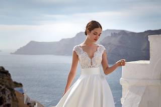 abito da sposa 2 in 1 con corpetto in pizzo