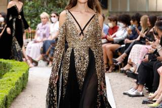 abito Zuhair Murad oro e nero lungo