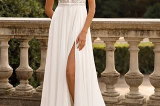 abito da sposa vintage in pizzo e chiffon