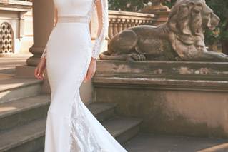 abito da sposa a sirena a maniche lunghe