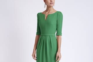 abito cerimonia verde donna tubino