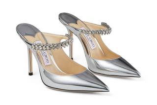 scarpe da sposa Jimmy Choo sabot metallizzati