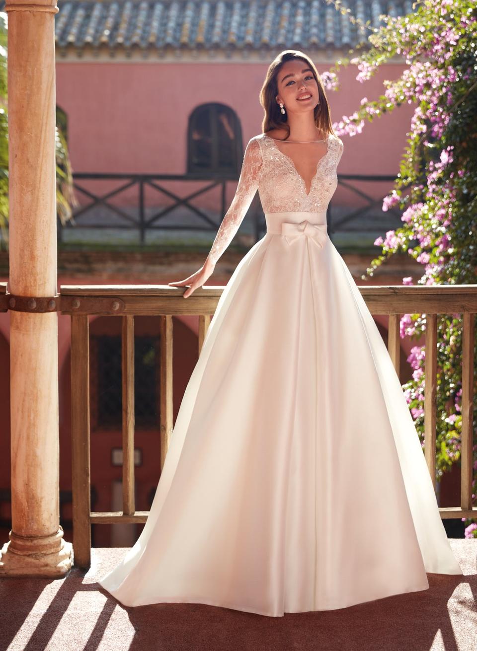 Remedios Cintura Da Sposa In Raso Con Strass E Cristalli, Lunga 220 Cm, Regolabile - 2