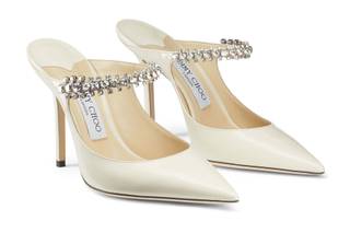 scarpe da sposa Jimmy Choo sabot con fascia brillantinata