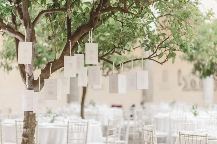 Escort Card su sfondo Naturale