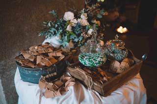 decorazioni in legno per matrimonio invernale