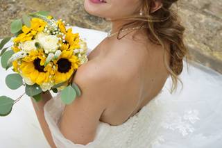 bouquet da sposa con girasoli