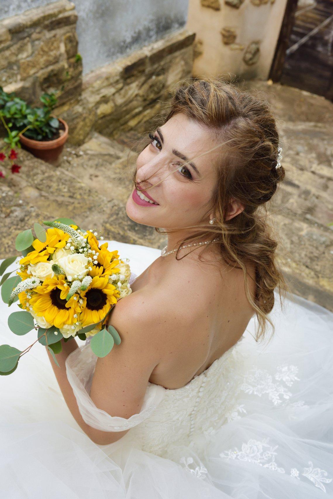 bouquet da sposa con girasoli