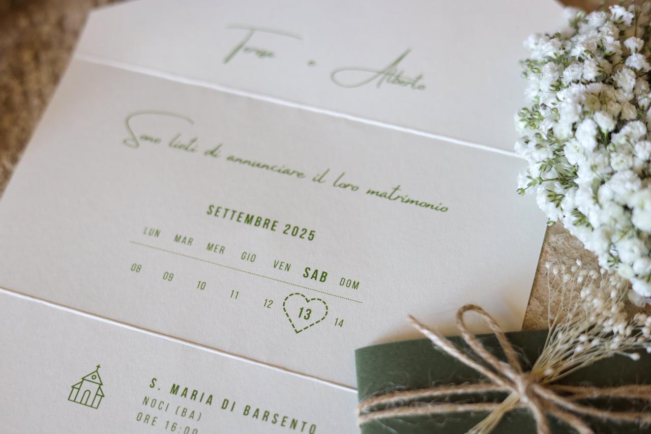 invito matrimonio con calendario