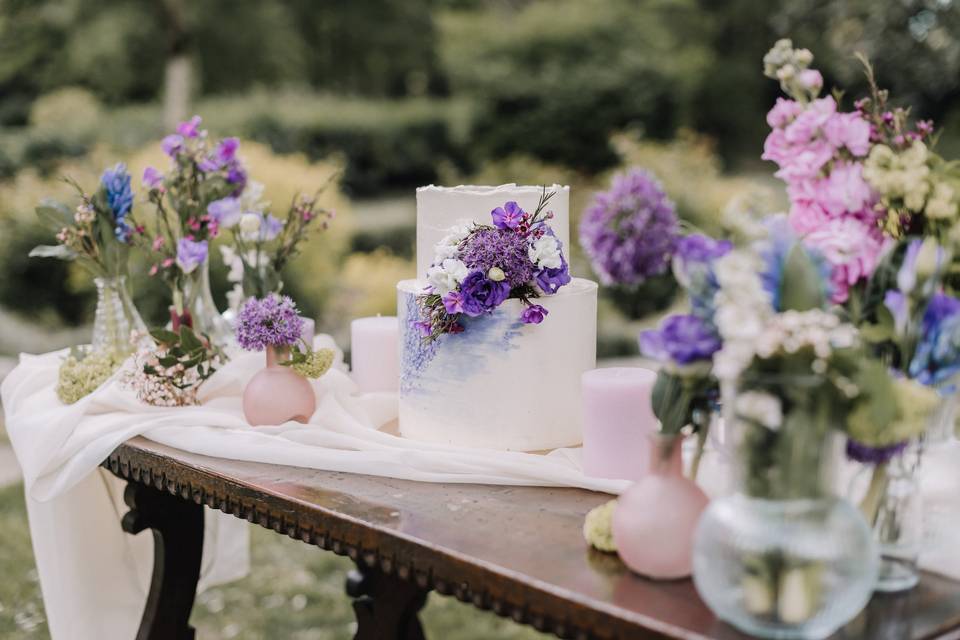 torta per anniversario di matrimonio con fiori