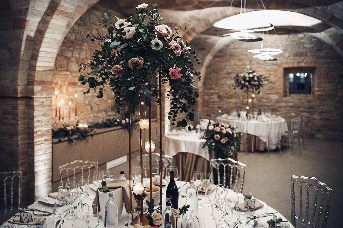 decorazioni per matrimonio invernale su alzate