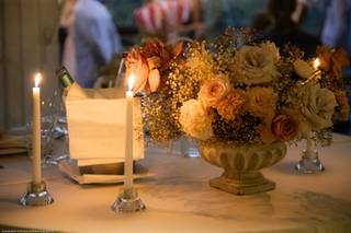 centrotavola fiori matrimonio con candele