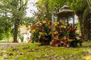 allestimento floreale con fiori autunnali