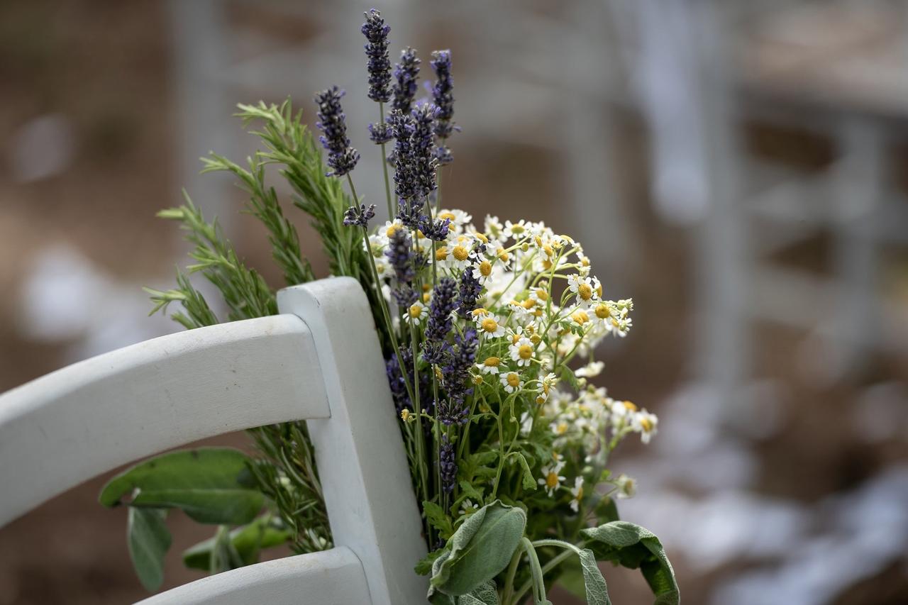 composizione floreale a tema lavanda