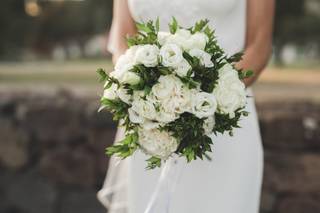 bouquet da sposa semplice bianco