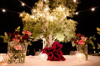 centrotavola fiori matrimonio con candele