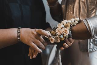 corsage tema rosa matrimonio