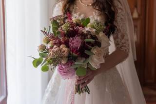 bouquet matrimonio tema rosa