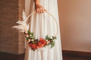 hoop bouquet con pampas