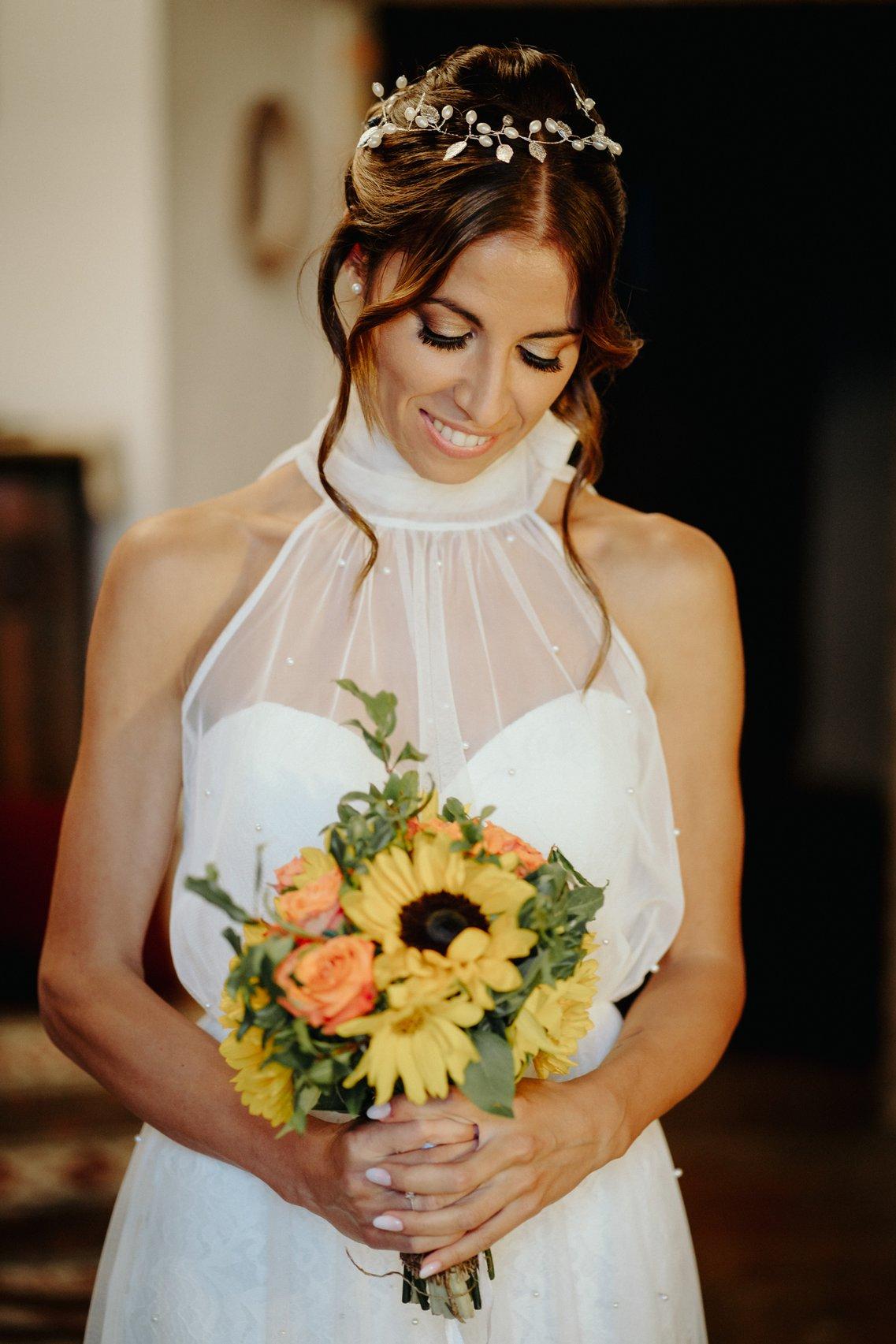 bouquet da sposa con girasoli