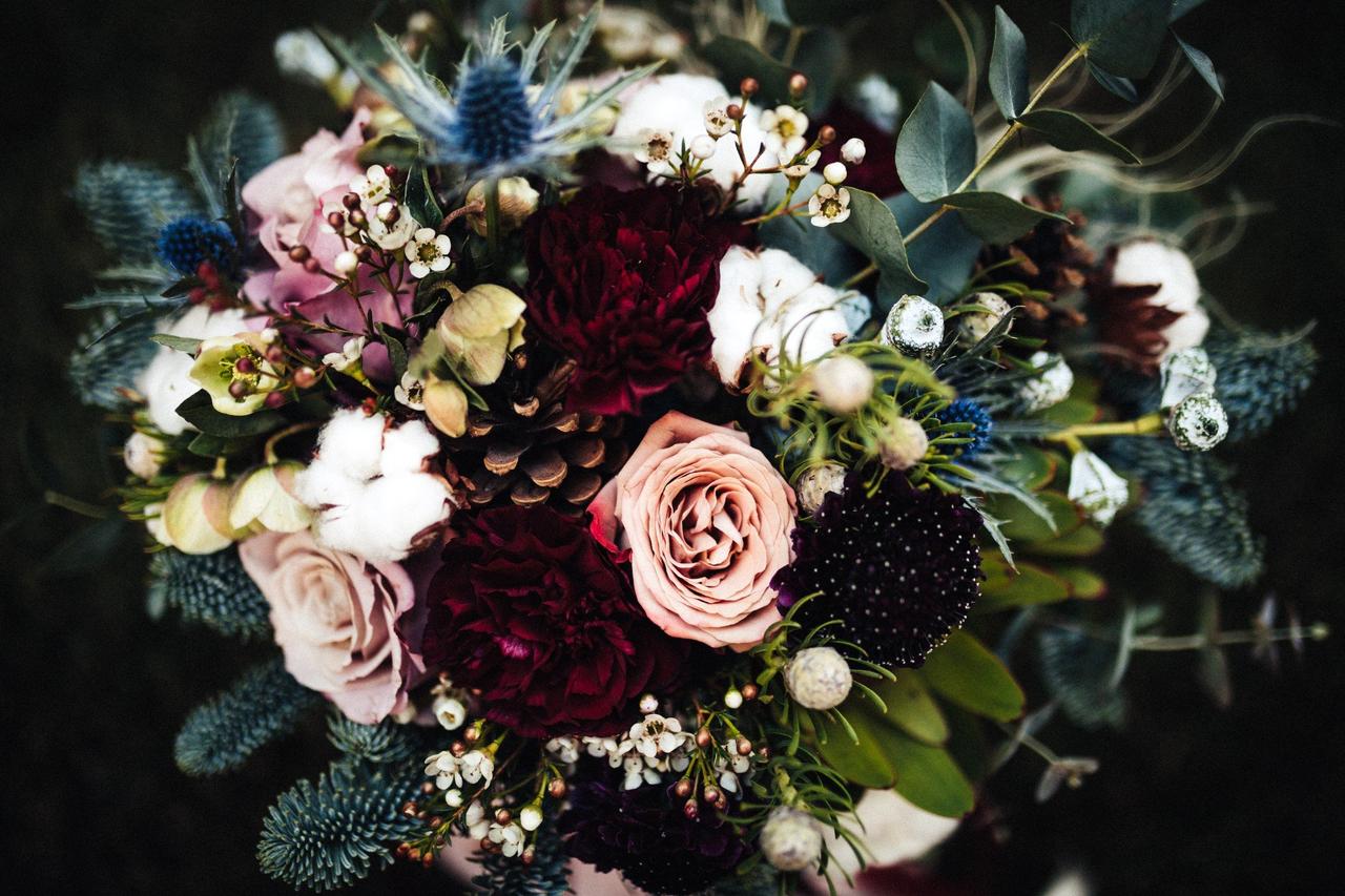 bouquet invernale da sposa multicolore