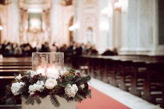 decorazioni per matrimonio invernale per la navata