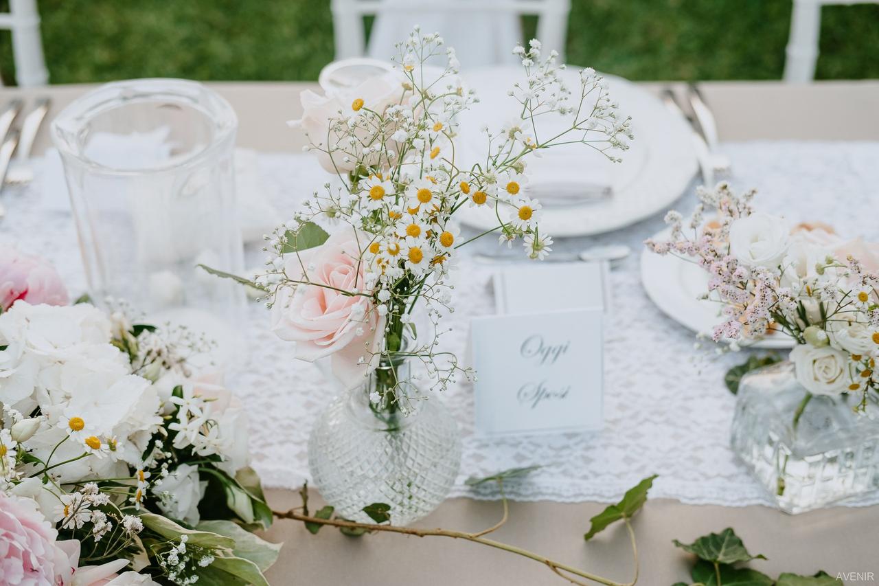 centrotavola matrimonio con margherite