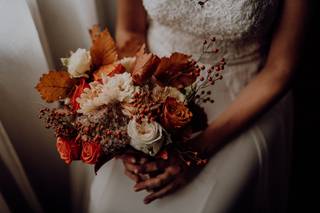 bouquet autunnale rosso e arancione