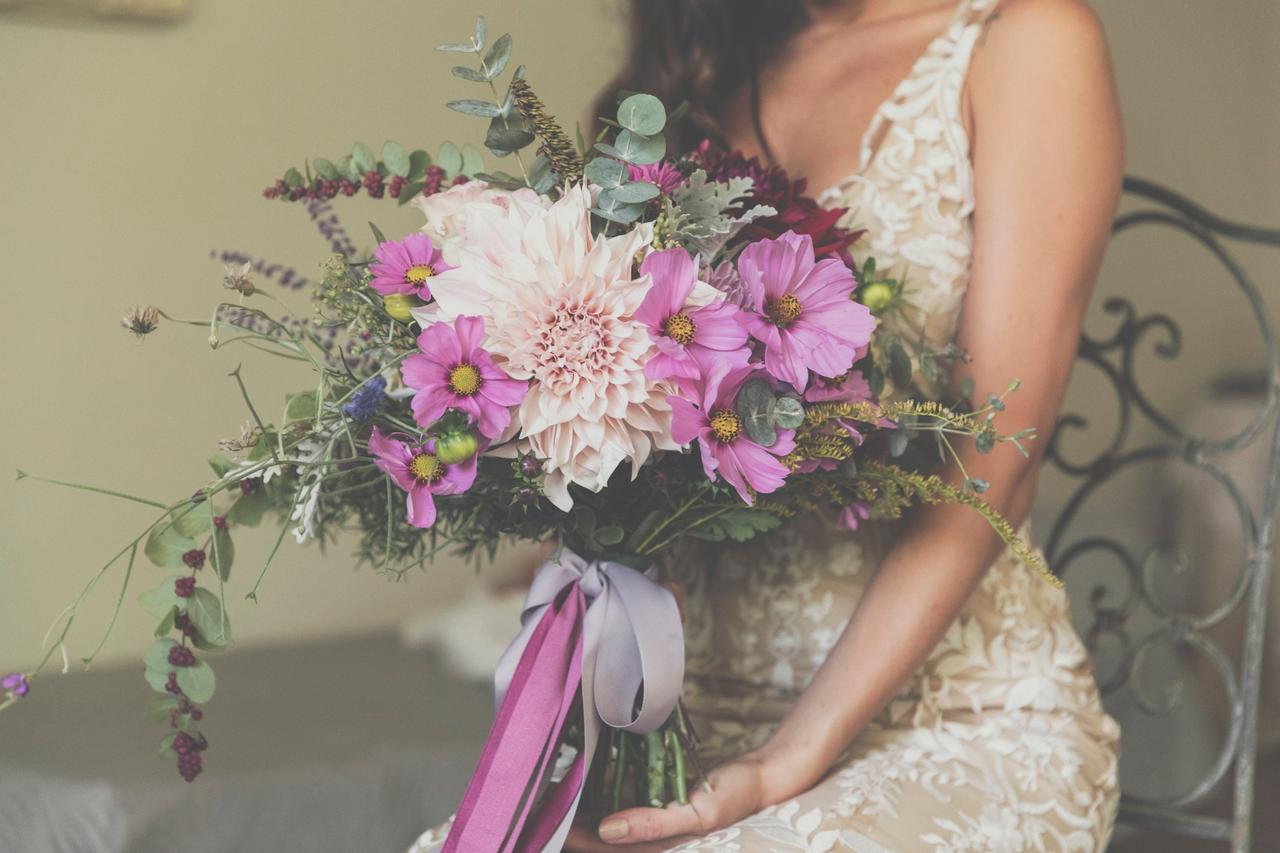 Bouquet a cascata rosa