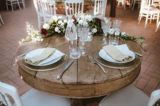 addobbo tavolo sposi in stile rustico