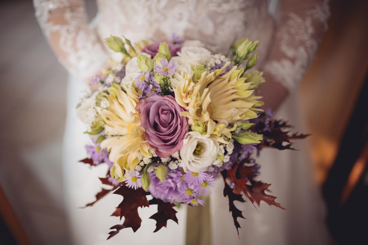 bouquet sposa autunnale color malva