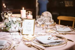 mise en place matrimonio tema rosa