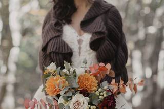 bouquet sposa boho chic arancione