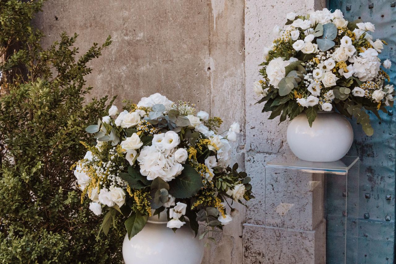 addobbi chiesa matrimonio vasi di ceramica