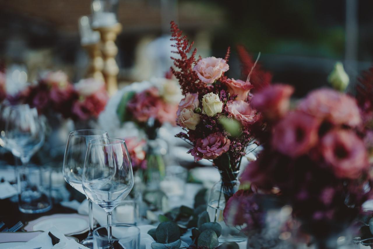 centrotavola fiori matrimonio vaso di vetro