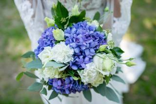 bouquet sposa ortensie blu