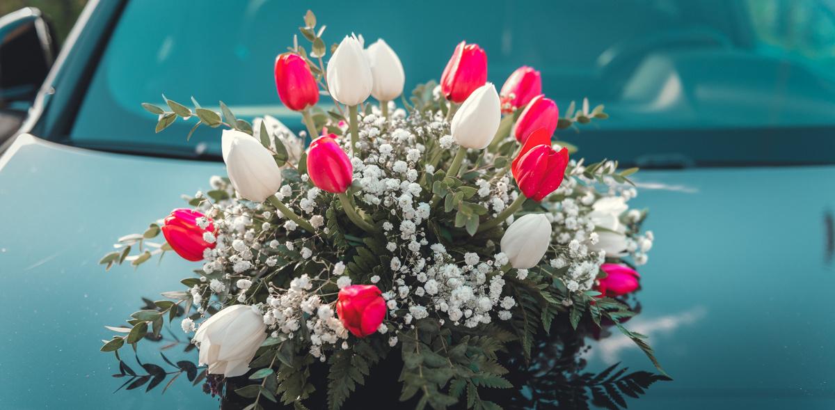 bouquet sposa tulipani bianchi e rossi