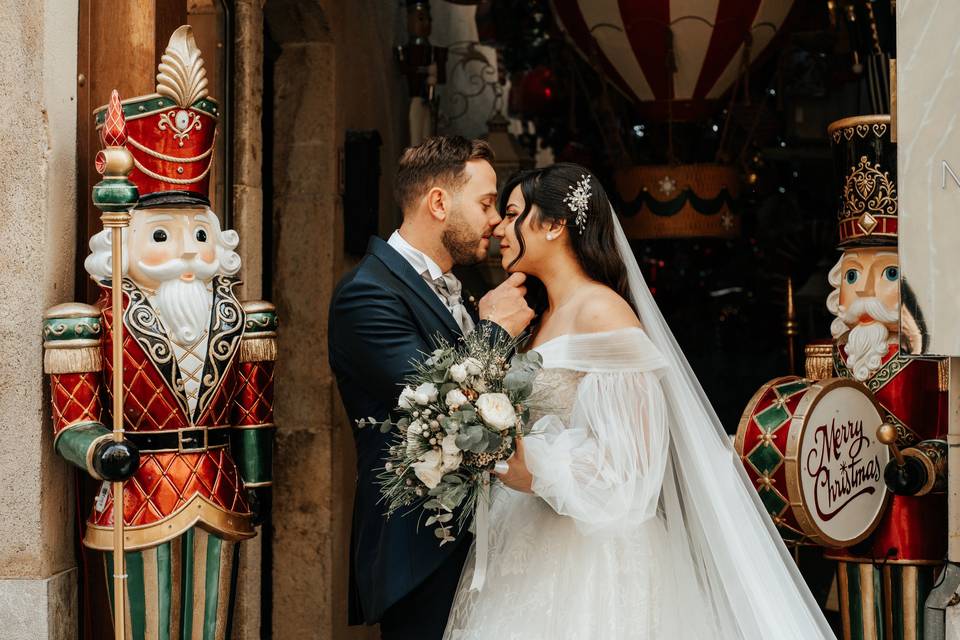 sposi matrimonio natalizio