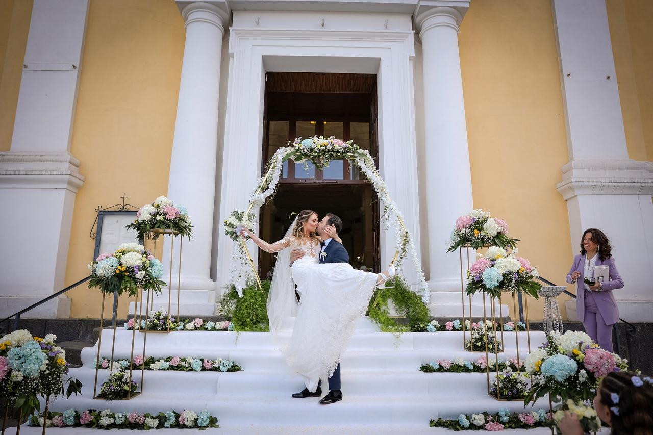 alzata fiori matrimonio in ferro