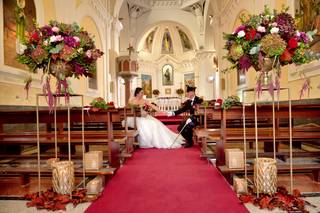 allestimento floreale chiesa autunnale