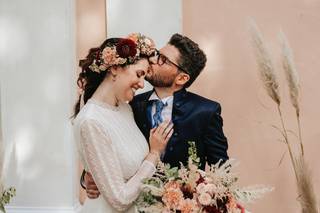 sposi matrimonio tema rosa