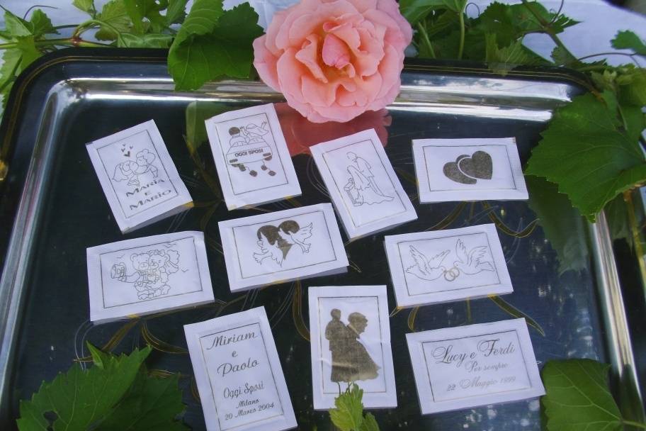 Bustine di zucchero personalizzate per matrimonio