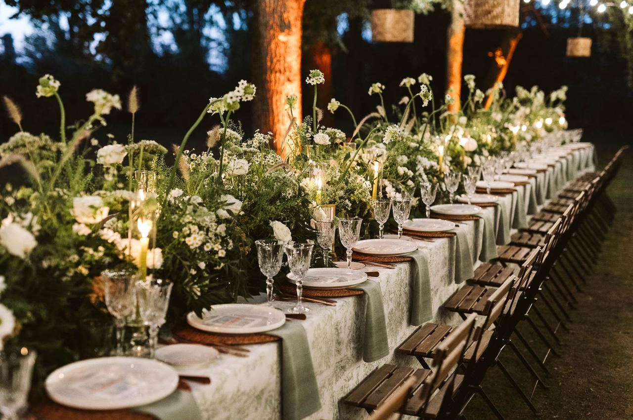 mise en place per nozze garden style