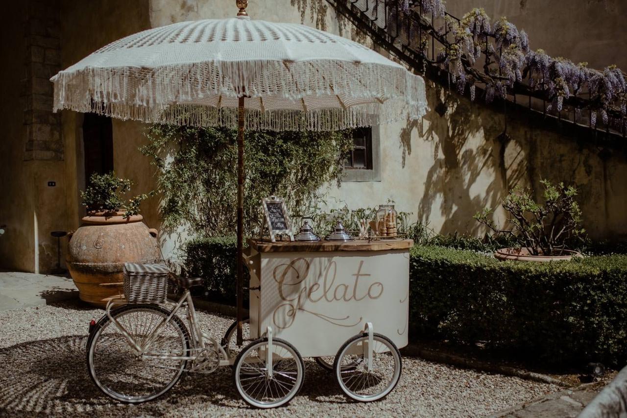 carretto del gelato come angoli matrimonio