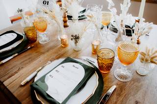 mise en place matrimonio tema verde